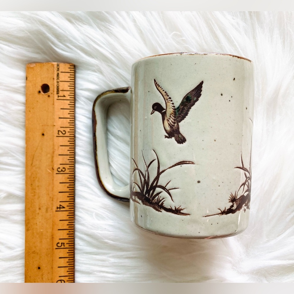 Vintage Otagiri Speckled Stoneware Mallard Duck Mug 1970s Wildlife Mug - Picture 7 of 7
